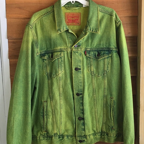 Levis Retro Neon Lime Green Jean Jacket 